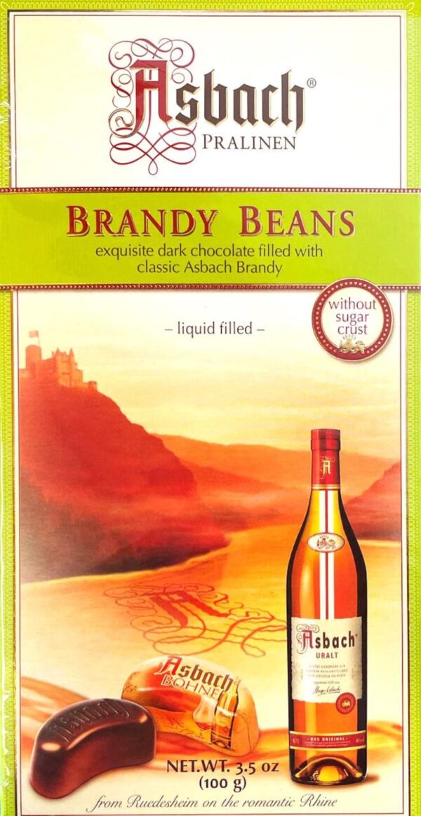 Asbach Uralt Brandy Beans Dark Chocolate 100g Box