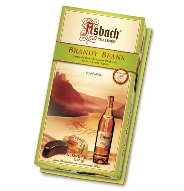Asbach Uralt Brandy Beans Dark Chocolate 100g Box - Image 2