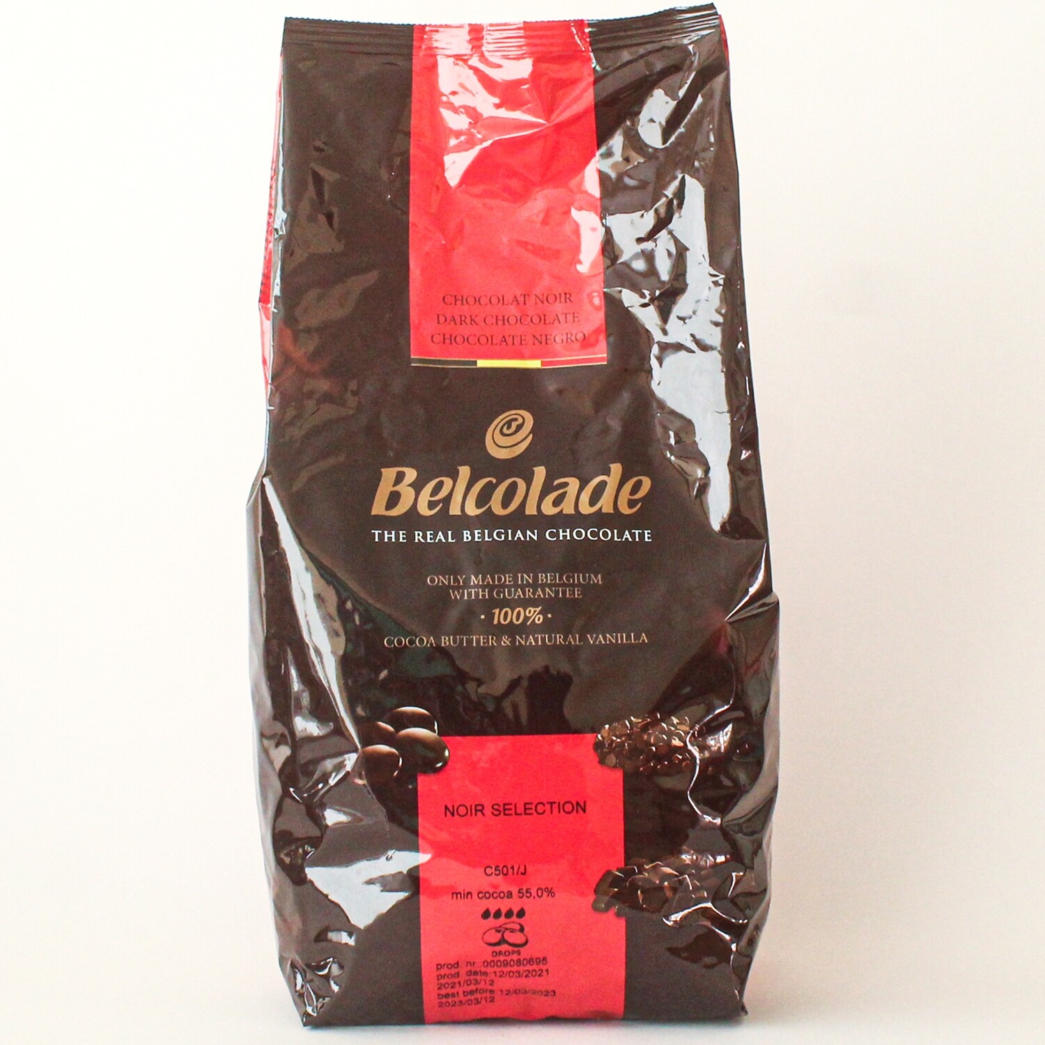 Belcolade Noir Selection 55% Dark Chocolate Callets 5kg Bag