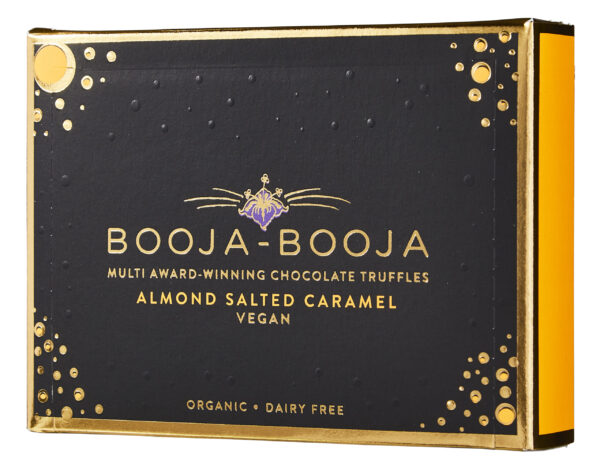 Booja-Booja Almond Salted Caramel Truffles Vegan 92g Box - Image 2
