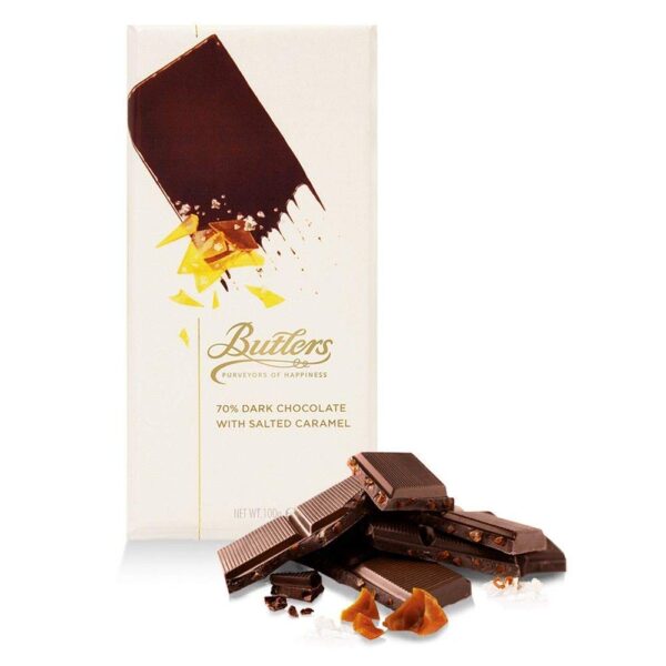 Butlers 70% Dark Salt Caramel Bar 100g - Image 4