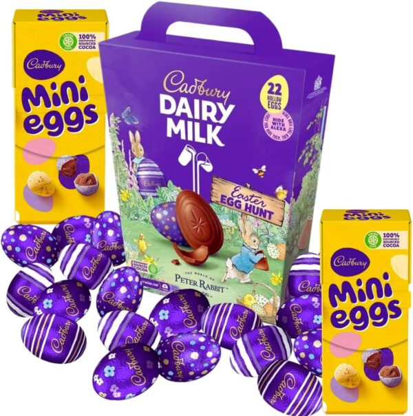 Cadbury Easter Egg Hunt Kit Assorted Hollow Eggs & Bars 300g Box Seasonal - Image 2