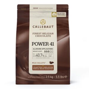 Callebaut Power 41 40.7% High Cocoa Milk Chocolate Callets 2.5kg Bag
