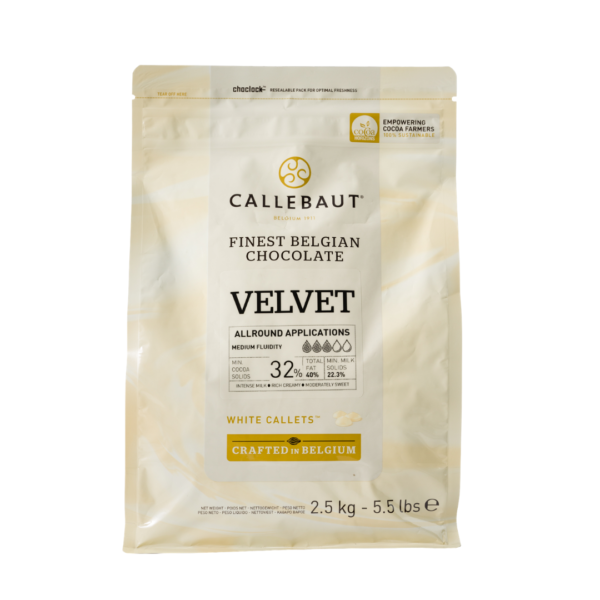 Callebaut Velvet 32% White Chocolate Callets 2.5kg Bag