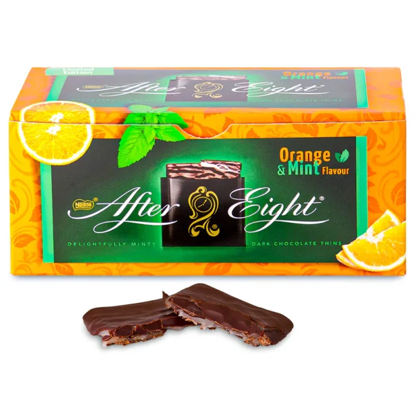 After Eight Orange & Mint Thins 200g Box: A Zesty Twist on a Classic Delight