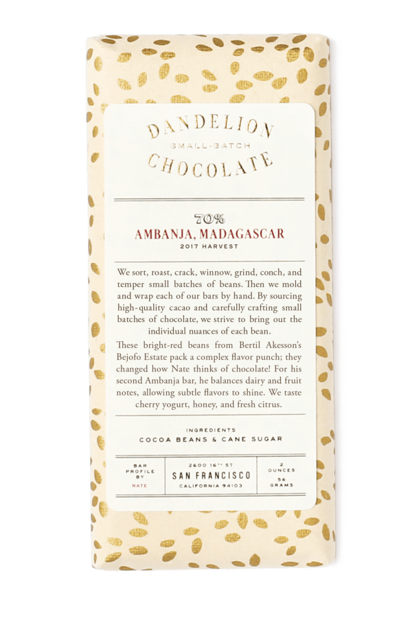 Dandelion Chocolate Bean-to-Bar 70% Ambanja, Madagascar 56g - Image 3