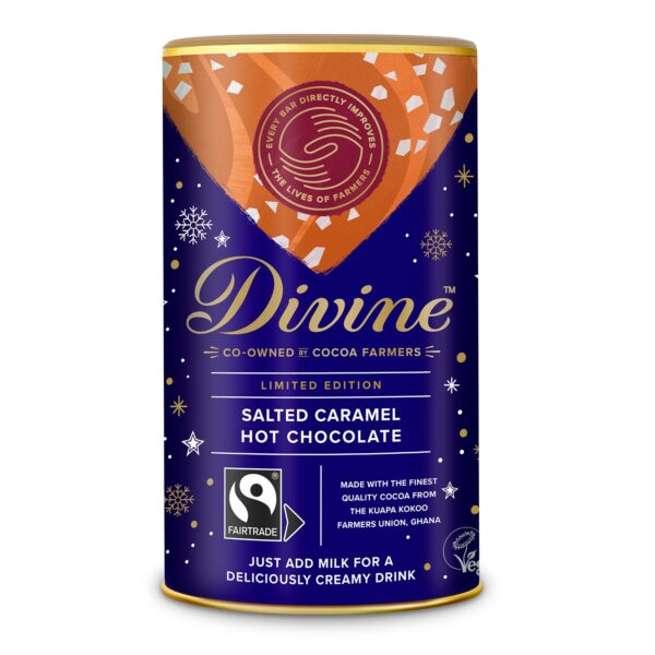 Divine Fairtrade Drinking Chocolate with Spiced Orange 300g Tub - Image 2