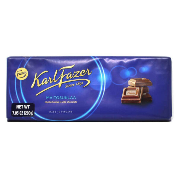 Fazer Karl Fazer Blue Milk Chocolate Bar 200g - Image 2