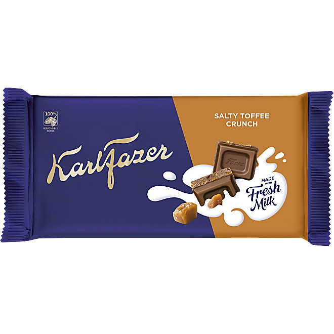 Fazer Karl Fazer Salty Toffee Crunch 200g Mass-Market Bar - Image 2