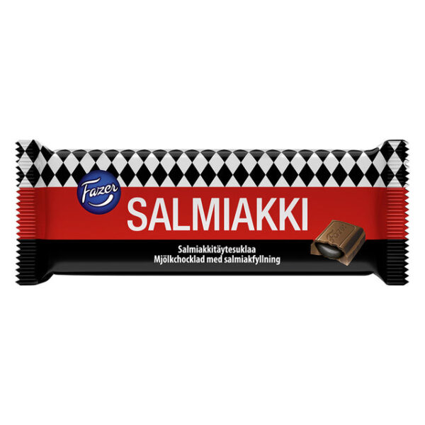 Fazer Salmiakki Salty Liquorice in Chocolate 150g Box