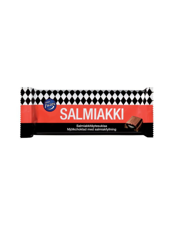 Fazer Salmiakki Salty Liquorice in Chocolate 150g Box - Image 2
