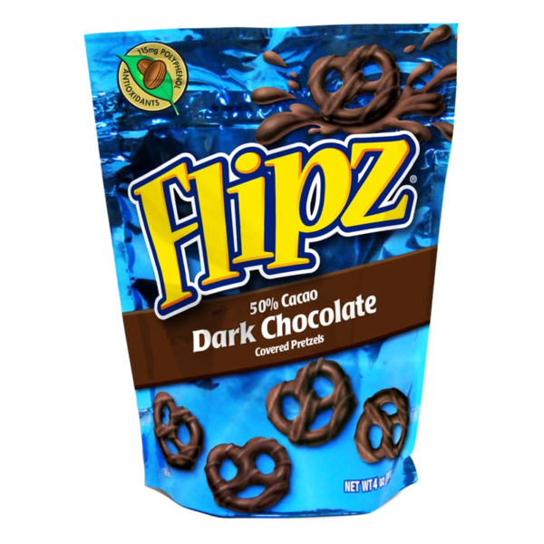 Flipz Dark Chocolate Covered Pretzels 141g Bag - Image 2