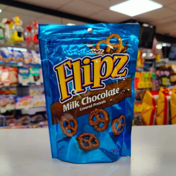 Flipz Milk Chocolate Covered Pretzels 141g Bag - Image 5