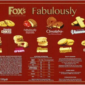 Fox's Fabulous Chocolate Biscuit Selection Assorted 550g Tin