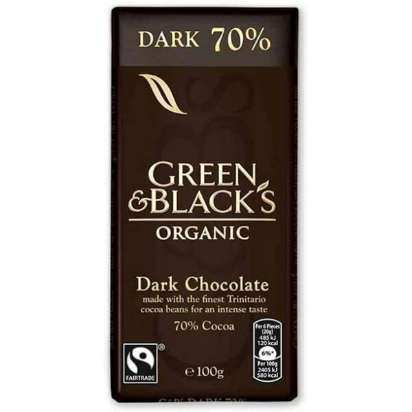 Green & Black's Organic Bar Dark 70% 90g - Image 2