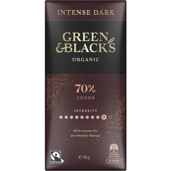 Green & Black's Organic Bar Dark 70% 90g - Image 3
