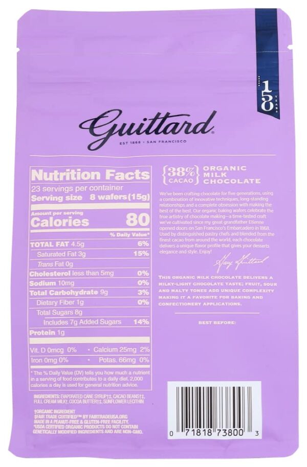 Guittard Baking Wafers 38% Cacao Milk Chocolate 2.5kg Bag - Image 2