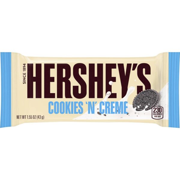 Hershey's Cookies 'n' Creme Bar White Chocolate with Cookie Pieces 43g