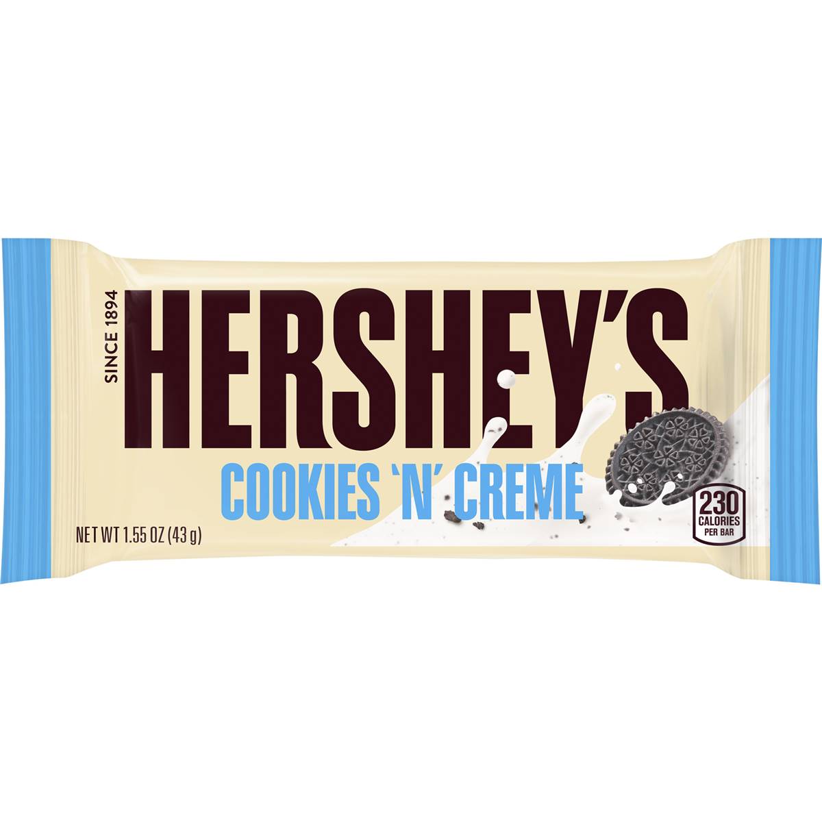Hershey's Cookies 'n' Creme Bar White Chocolate with Cookie Pieces 43g