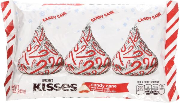 Hershey's Kisses Candy Cane (Mint & White Choc) 283g Bag