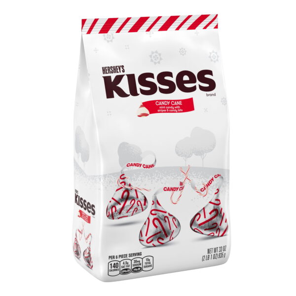 Hershey's Kisses Candy Cane (Mint & White Choc) 283g Bag - Image 2