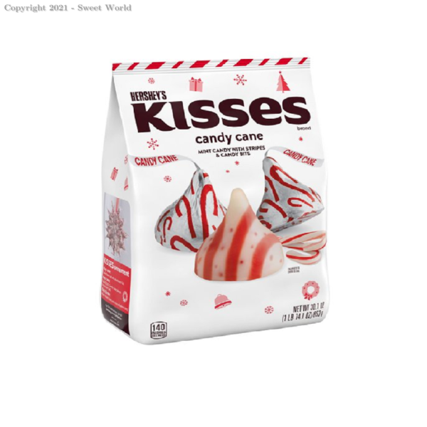 Hershey's Kisses Candy Cane (Mint & White Choc) 283g Bag - Image 3