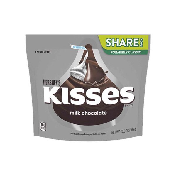 Hershey's Kisses Milk Chocolate (Silver Foil) 306g Bag - Image 4