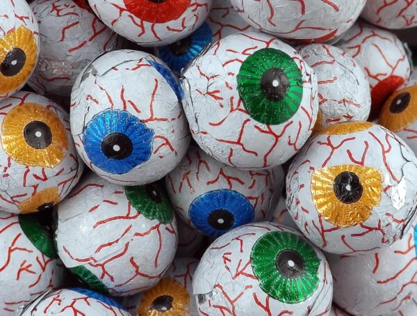 House Brand Halloween Chocolate Eyeballs Foil Wrapped 150g Ba