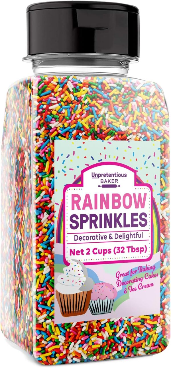 House Brand Rainbow Sprinkles (Jimmies) 250g Jar - Image 2