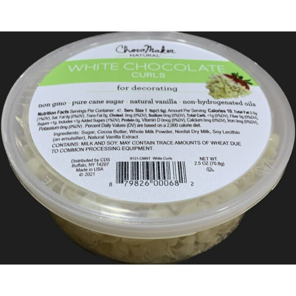 House Brand White Chocolate Shavings 200g Tub - Image 2