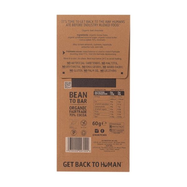 Hu Simple Dark Chocolate Bar 70% Cacao 60g - Image 5