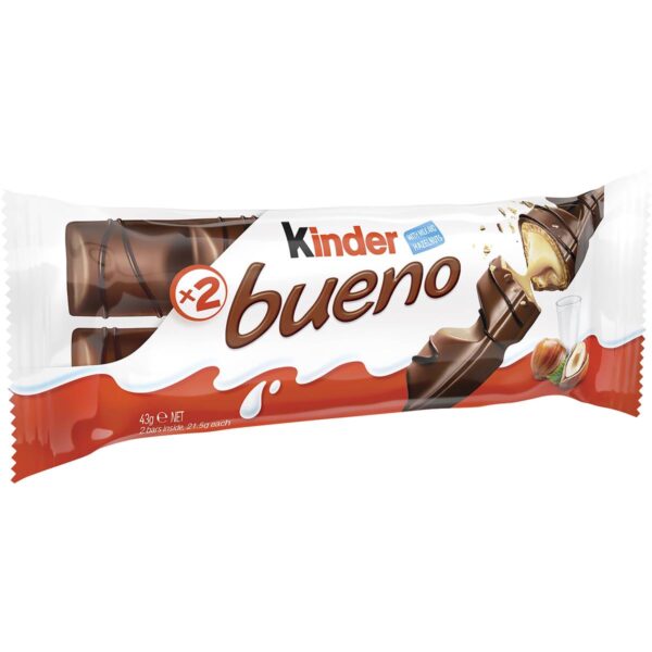 Kinder Bueno Milk Chocolate & Hazelnut Cream 43g (Twin - Image 2