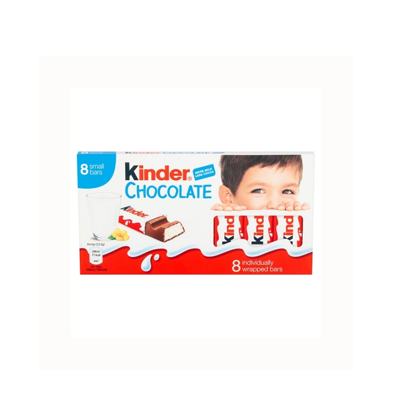 Kinder Chocolate Bar Milk-Filled 8-Pack (100g)