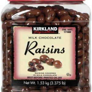 Kirkland Signature Chocolate Covered Raisins Milk Chocolate 1.53kg Jar