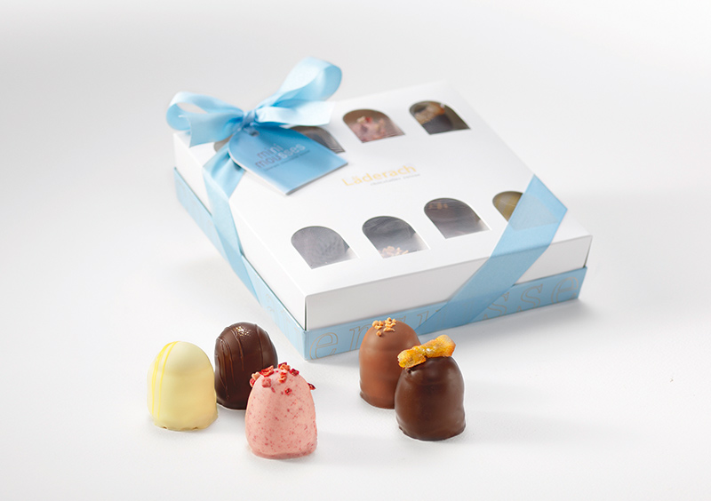 Läderach Mini Mousses "Milk, Dark, White Assortment" 12-pc Box - Image 2