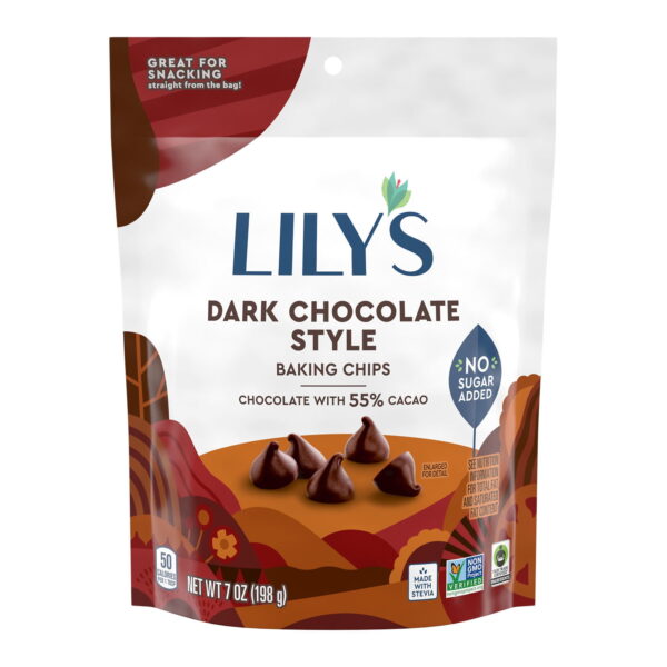 Lily's Sugar-Free Baking Chips Dark Chocolate 255g Bag - Image 2