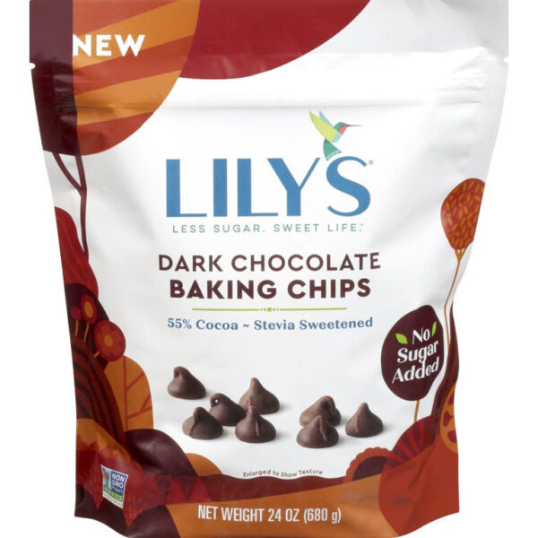 Lily's Sugar-Free Baking Chips Dark Chocolate 255g Bag - Image 3