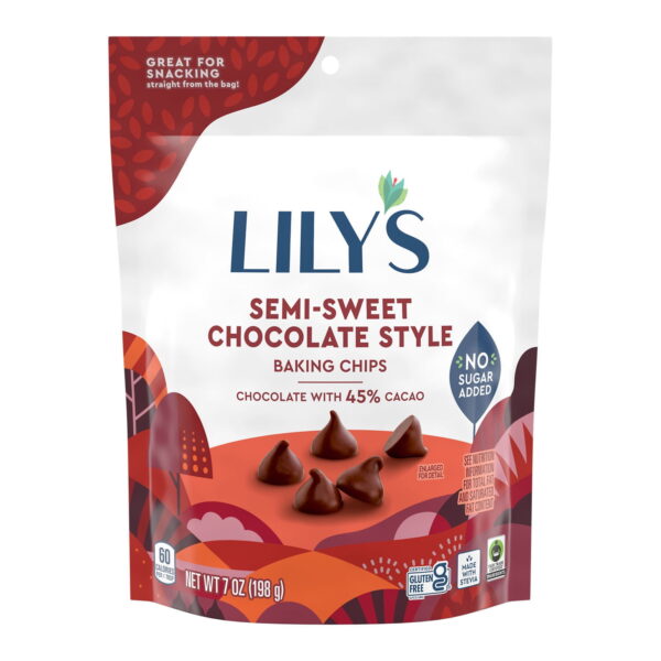 Lily's Sugar-Free Baking Chips Dark Chocolate 255g Bag - Image 4