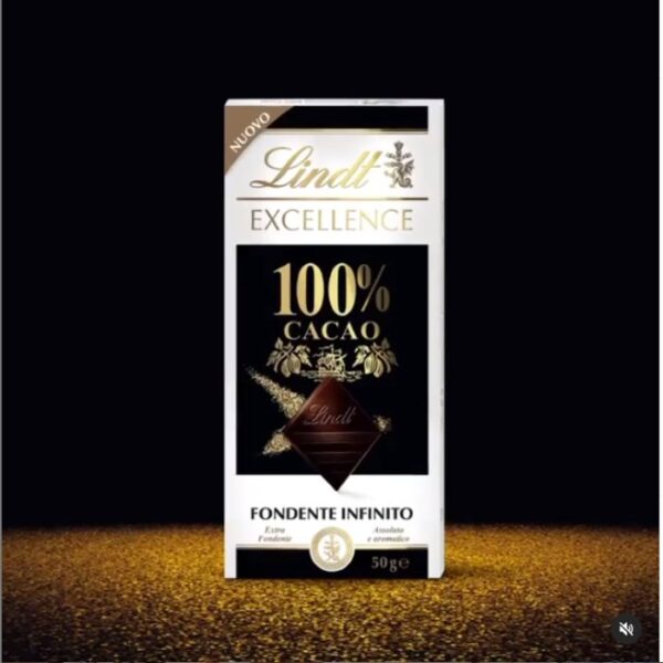 Lindt Excellence Bar 100% Cocoa Dark 50g - Image 3
