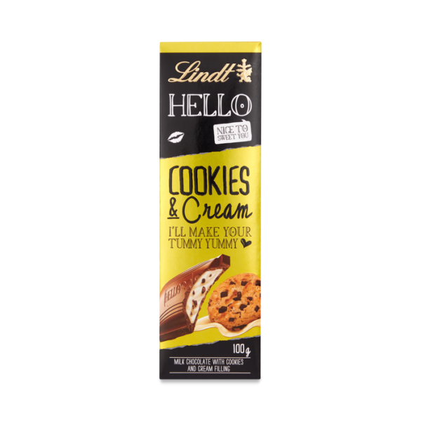 Lindt Hello Bar Cookies & Cream 100g