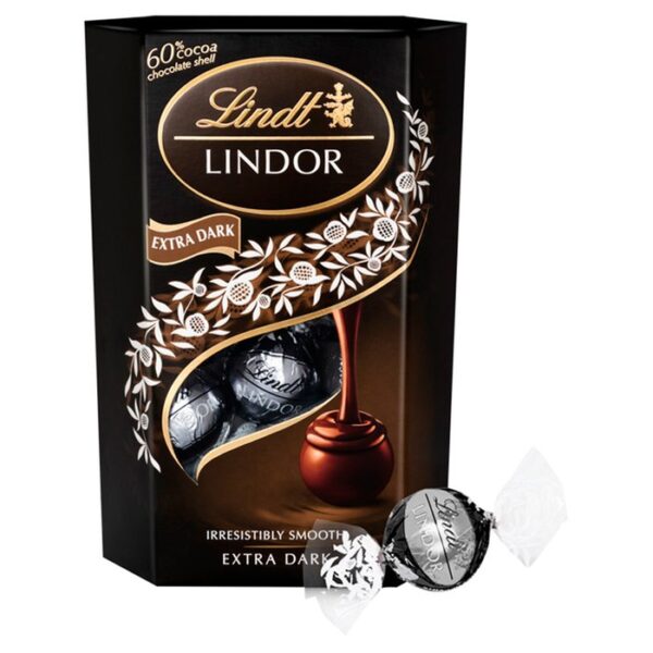 Lindt LINDOR Truffles 60% Extra Dark (Black) 200g Bag - Image 2
