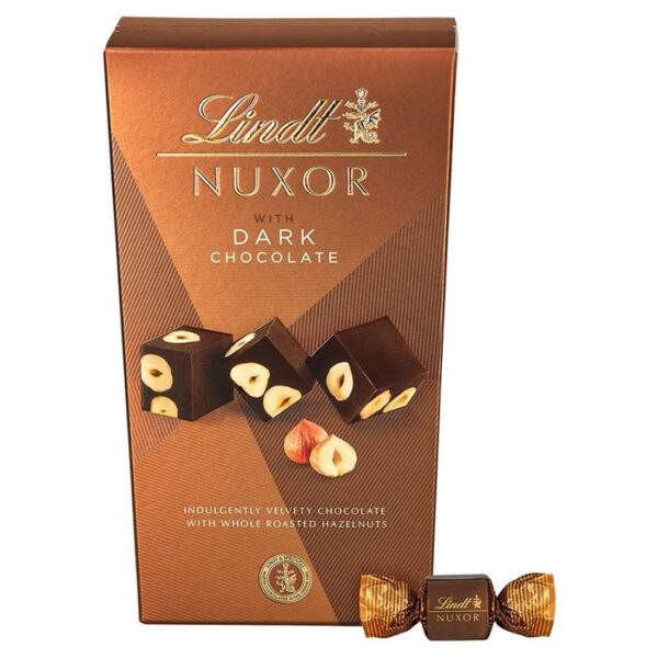 Lindt Nuxor Dark Chocolate with Whole Hazelnuts 165g Box