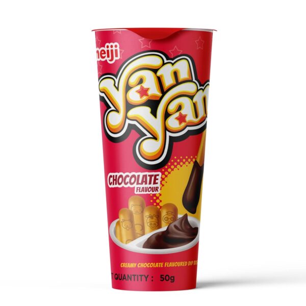Meiji Yan Yan Chocolate Crème Dip with Biscuit Sticks 50g Cup - Image 5