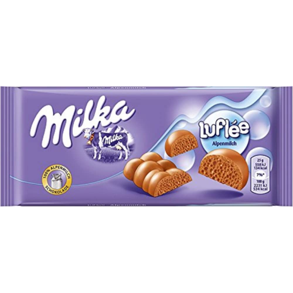 Milka Luflée Aerated Alpine Milk 100g - Image 2