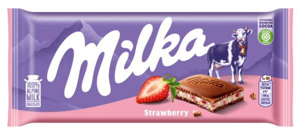 Milka Strawberry Yogurt Bar Alpine Milk 100g - Image 4