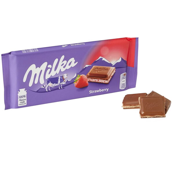 Milka Strawberry Yogurt Bar Alpine Milk 100g - Image 5