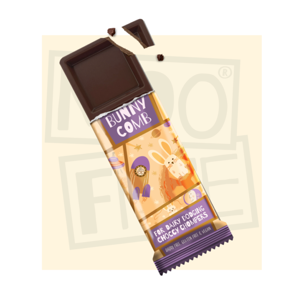 Moo Free Bunnycomb Bar Honeycomb Toffee in Rice Milk Choc 80g - Image 2