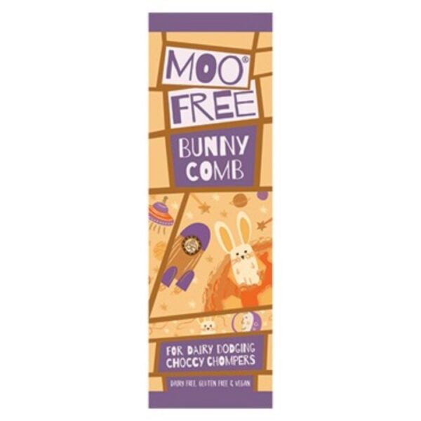 Moo Free Bunnycomb Bar Honeycomb Toffee in Rice Milk Choc 80g - Image 4