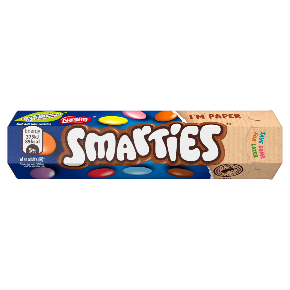 Nestlé Smarties Milk Chocolate in a Crisp Sugar Shell 38g Tube