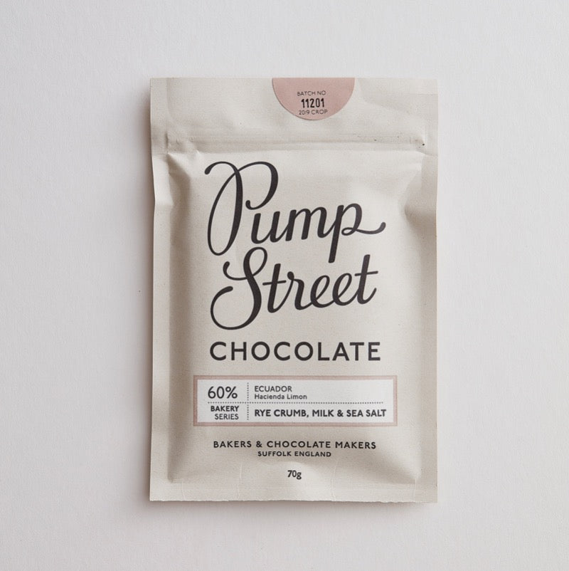 Pump Street Chocolate Bakery Series Rye Crumb, Milk & Sea Salt 60% 70g